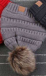 CC Skullies fashion knit toboggan hat  Ivy and Pearl Boutique Gray  