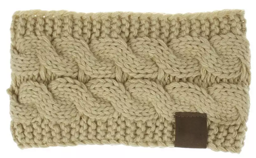 CC soft stretch winter cable knit ear warmer headband  Ivy and Pearl Boutique   