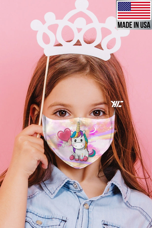 Children's face mask - Unicorn design washable mask  Ivy and Pearl Boutique Unicorn Balloon  