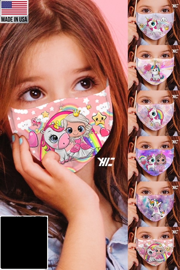 Children's face mask - Unicorn design washable mask  Ivy and Pearl Boutique   