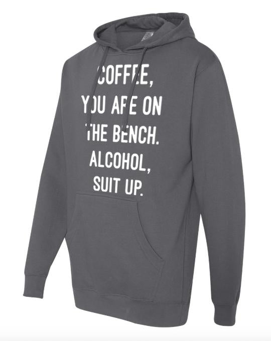 Coffee You're on the Bench Hoodie Sweatshirt Top  Ivy and Pearl Boutique M  