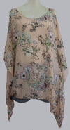 Cold shoulder floral print poncho style top  Ivy and Pearl Boutique   
