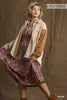 Corduroy Colorblock Collared Button Down Jacket with Chest Pocket and High Low Raw Hem  Ivy and Pearl Boutique   
