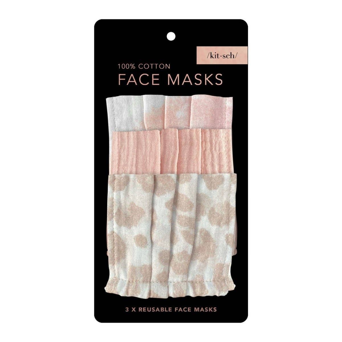 Kitsch Cotton Face Masks - 3 assorted patterns  Ivy and Pearl Boutique   
