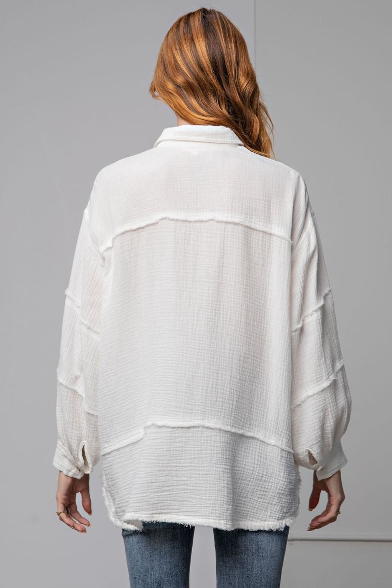 Cotton gauze loose fit shirt  Ivy and Pearl Boutique   