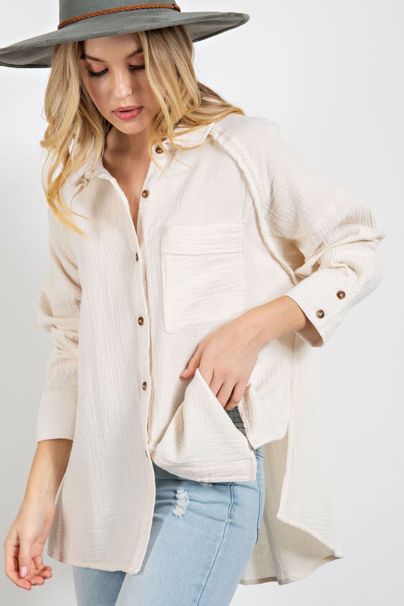 Cotton gauze shirt  Ivy and Pearl Boutique   