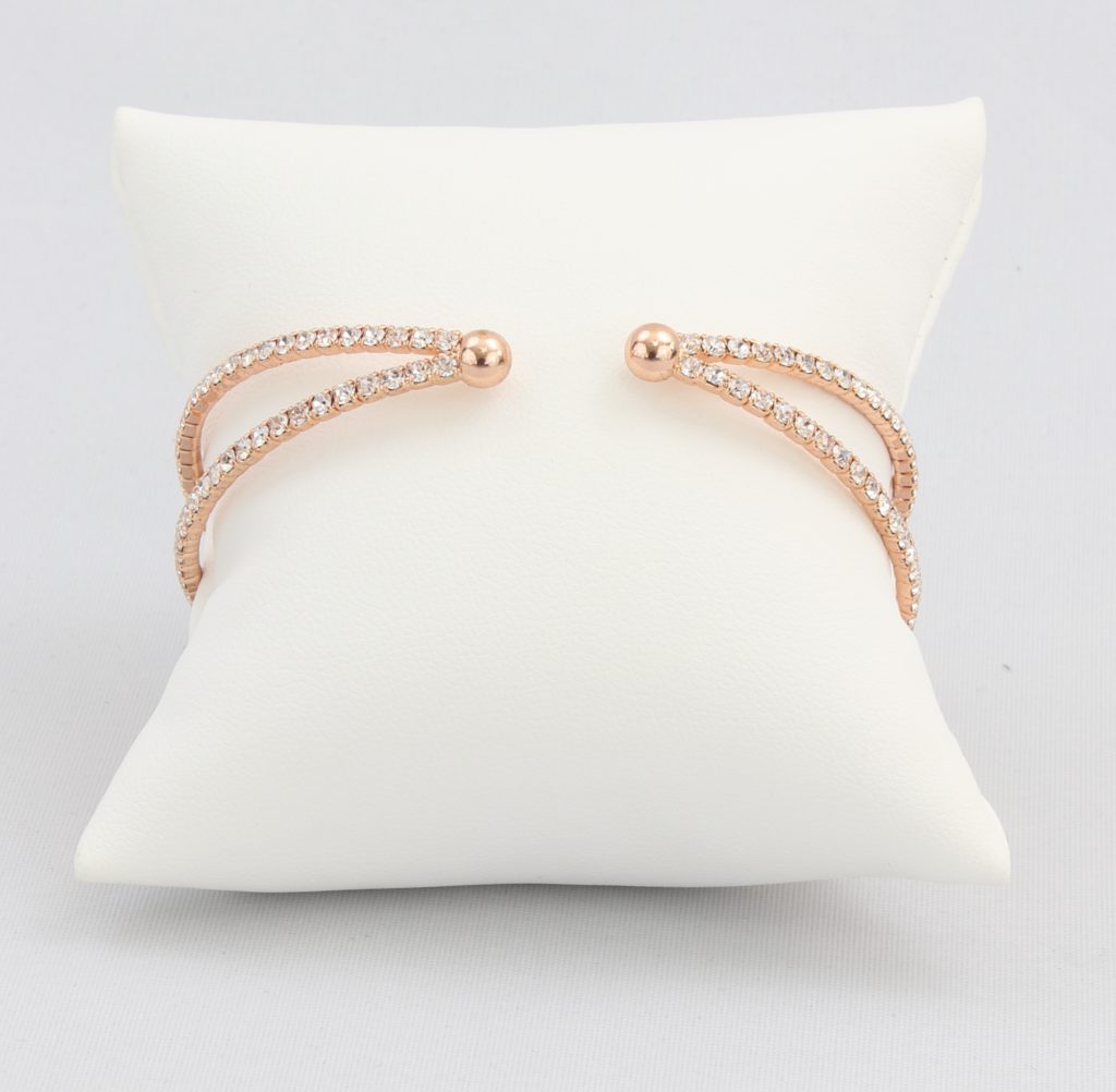 Criss-cross bracelet with inlaid simulated diamonds  Ivy and Pearl Boutique   