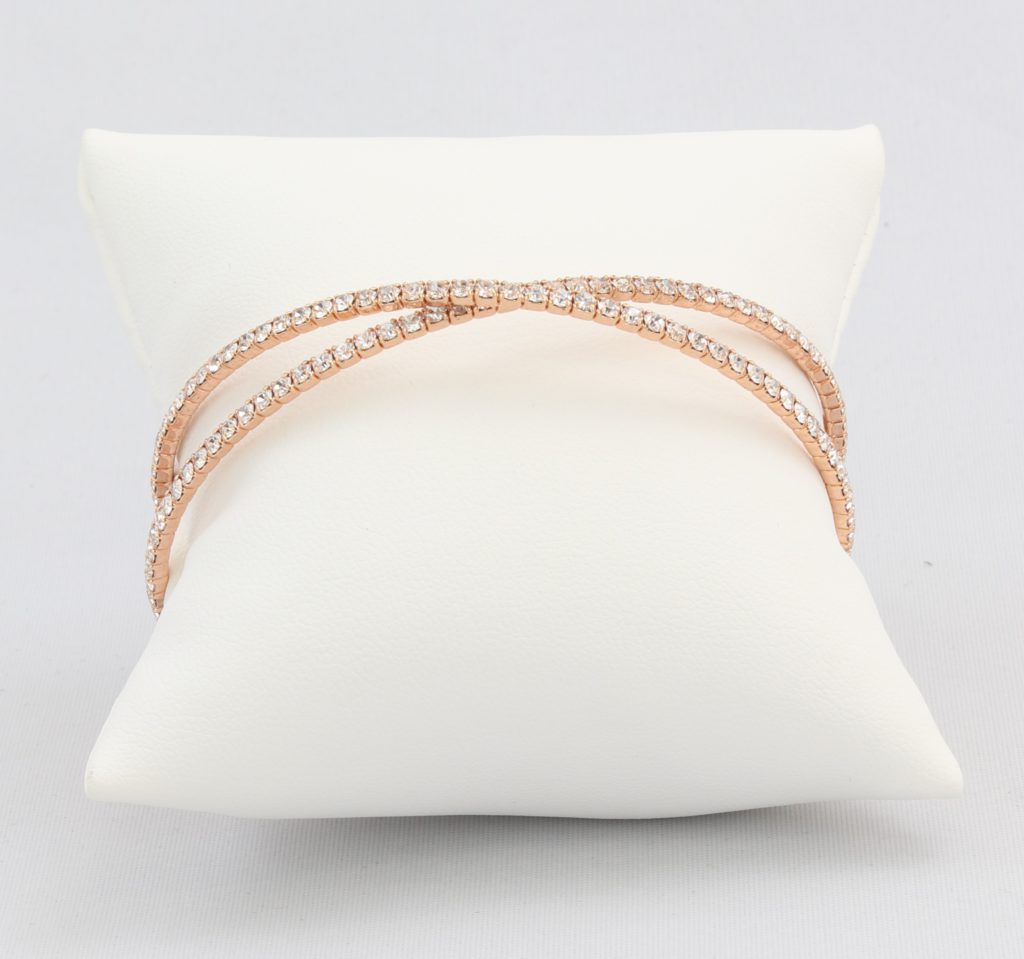 Criss-cross bracelet with inlaid simulated diamonds  Ivy and Pearl Boutique   