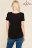 Short sleeve crisscross solid top  Ivy and Pearl Boutique   