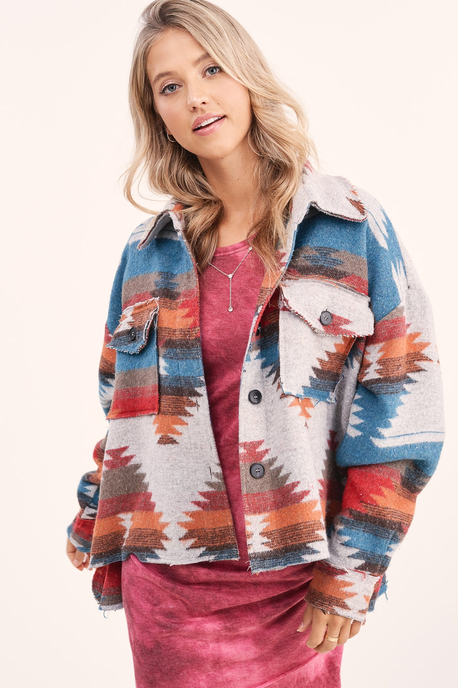 Cropped Body Eldora Aztec Jacket  Ivy and Pearl Boutique   
