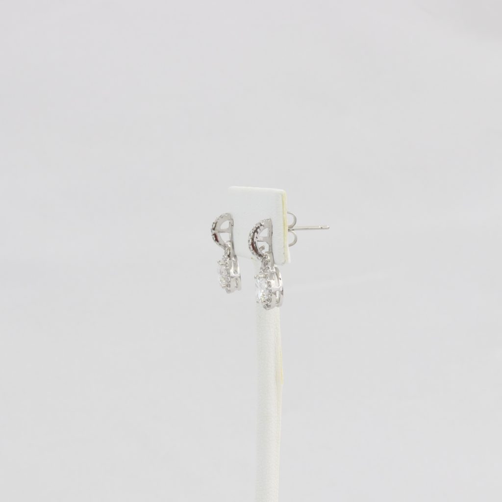 Bobby Schandra simulated diamond (Cubic Zirconia Diamond-quality Grade 5 ) dangle earring (7mm)  Ivy and Pearl Boutique   