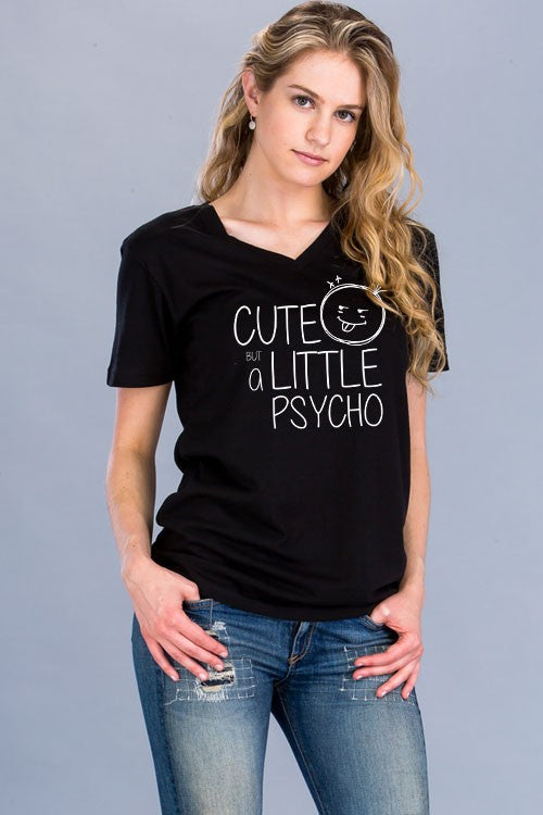 Cute Little Psycho T-shirt  Ivy and Pearl Boutique Black S 