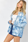Tie Dye button down jacket with Peace-sign and front pockets  Ivy and Pearl Boutique   