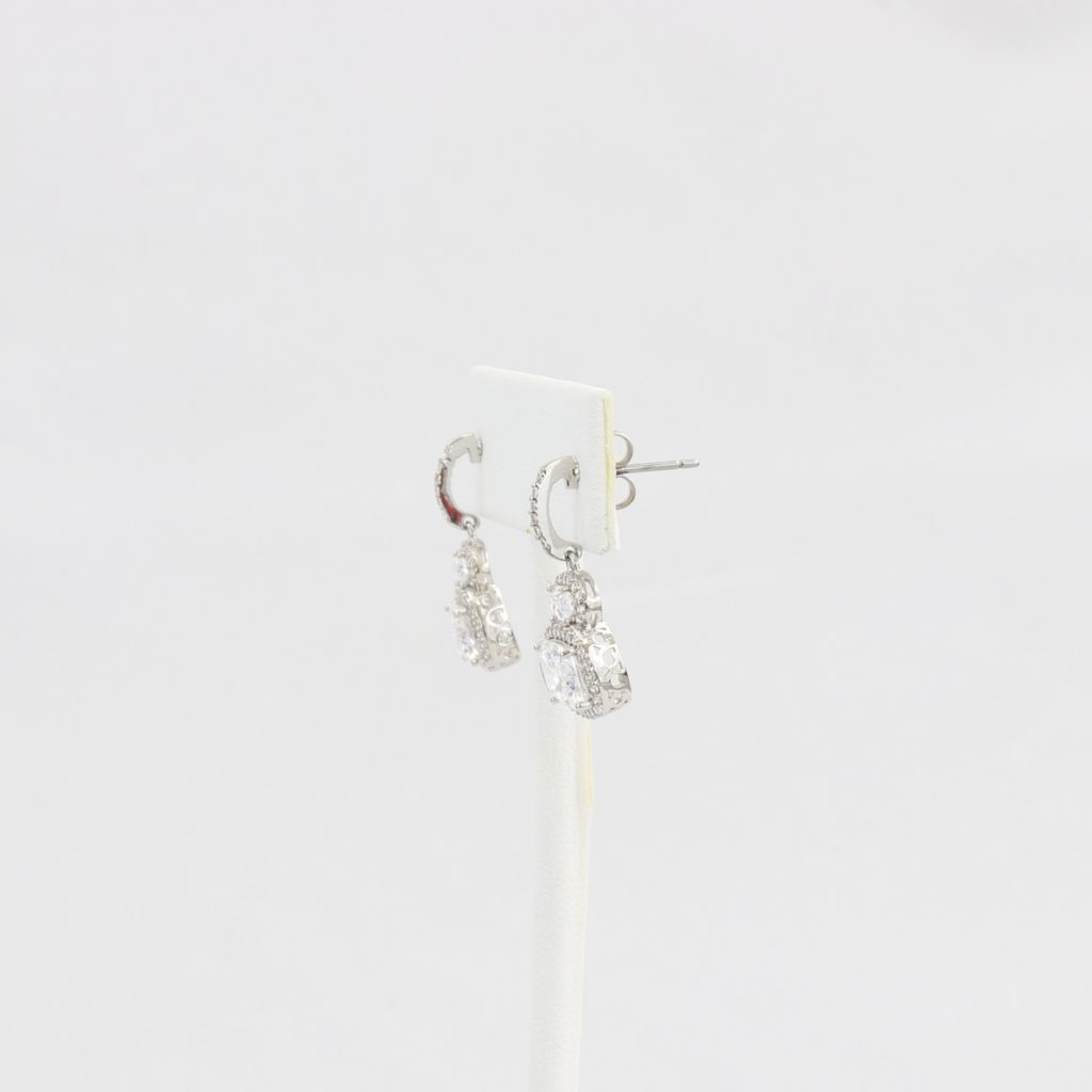 CLEARANCE (SEE NOTE IN DESC) - Bobby Schandra simulated diamond (Cubic Zirconia Diamond-quality Grade 5 ) dangle earring (10mm)  Ivy and Pearl Boutique   