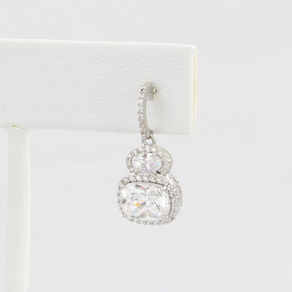 CLEARANCE (SEE NOTE IN DESC) - Bobby Schandra simulated diamond (Cubic Zirconia Diamond-quality Grade 5 ) dangle earring (10mm)  Ivy and Pearl Boutique   