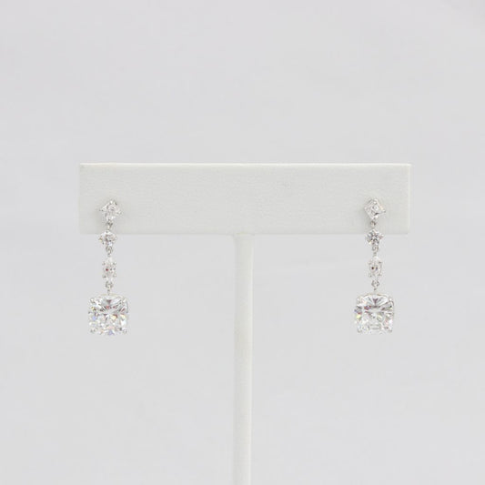 Bobby Schandra simulated diamond (Cubic Zirconia Diamond-quality Grade 5 ) dangle earring (9mm)  Ivy and Pearl Boutique   