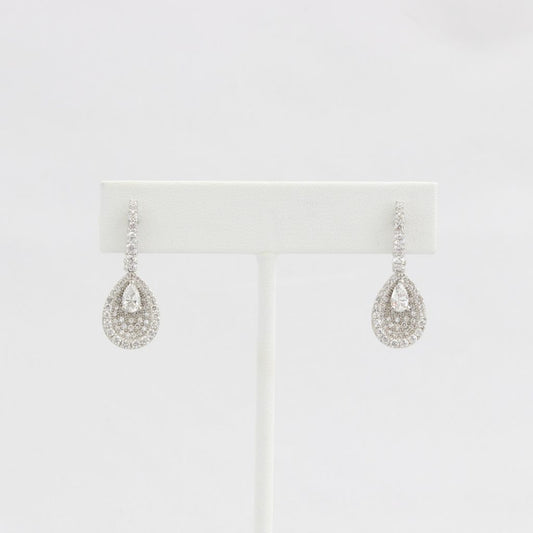 Bobby Schandra simulated diamond (Cubic Zirconia Diamond-quality Grade 5 ) dangle earring (15mm)  Ivy and Pearl Boutique   