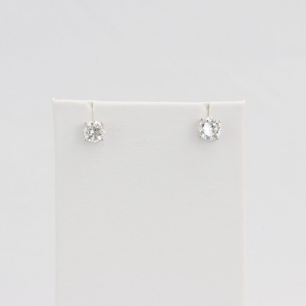 CLEARANCE (SEE NOTE IN DESC) - Bobby Schandra simulated diamond (Cubic Zirconia Diamond-quality Grade 5 ) stud earring (8mm)  Ivy and Pearl Boutique   
