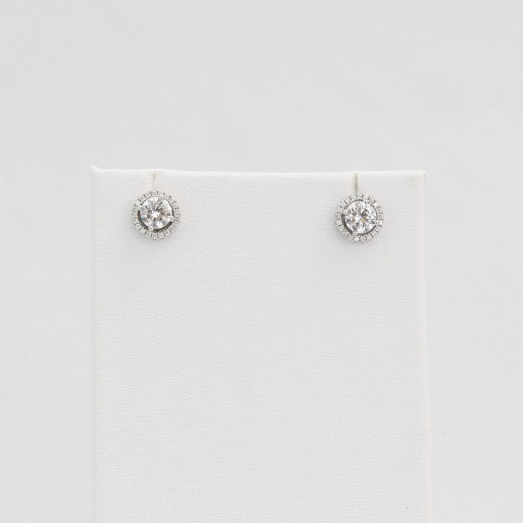 Bobby Schandra simulated diamond (Cubic Zirconia Diamond-quality Grade 5 ) stud earring (9mm)  Ivy and Pearl Boutique   