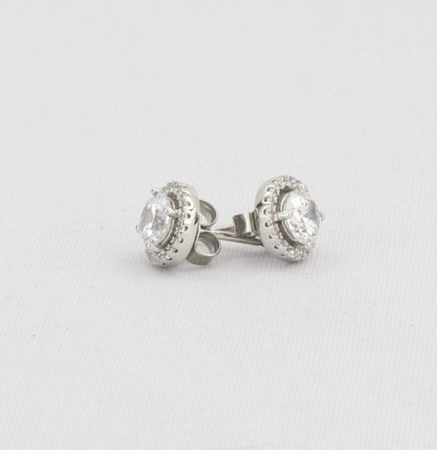 Bobby Schandra simulated diamond (Cubic Zirconia Diamond-quality Grade 5 ) stud earring (9mm)  Ivy and Pearl Boutique   