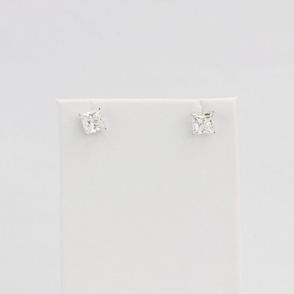 Bobby Schandra simulated diamond (Cubic Zirconia Diamond-quality Grade 5 ) stud earring (8mm)  Ivy and Pearl Boutique   