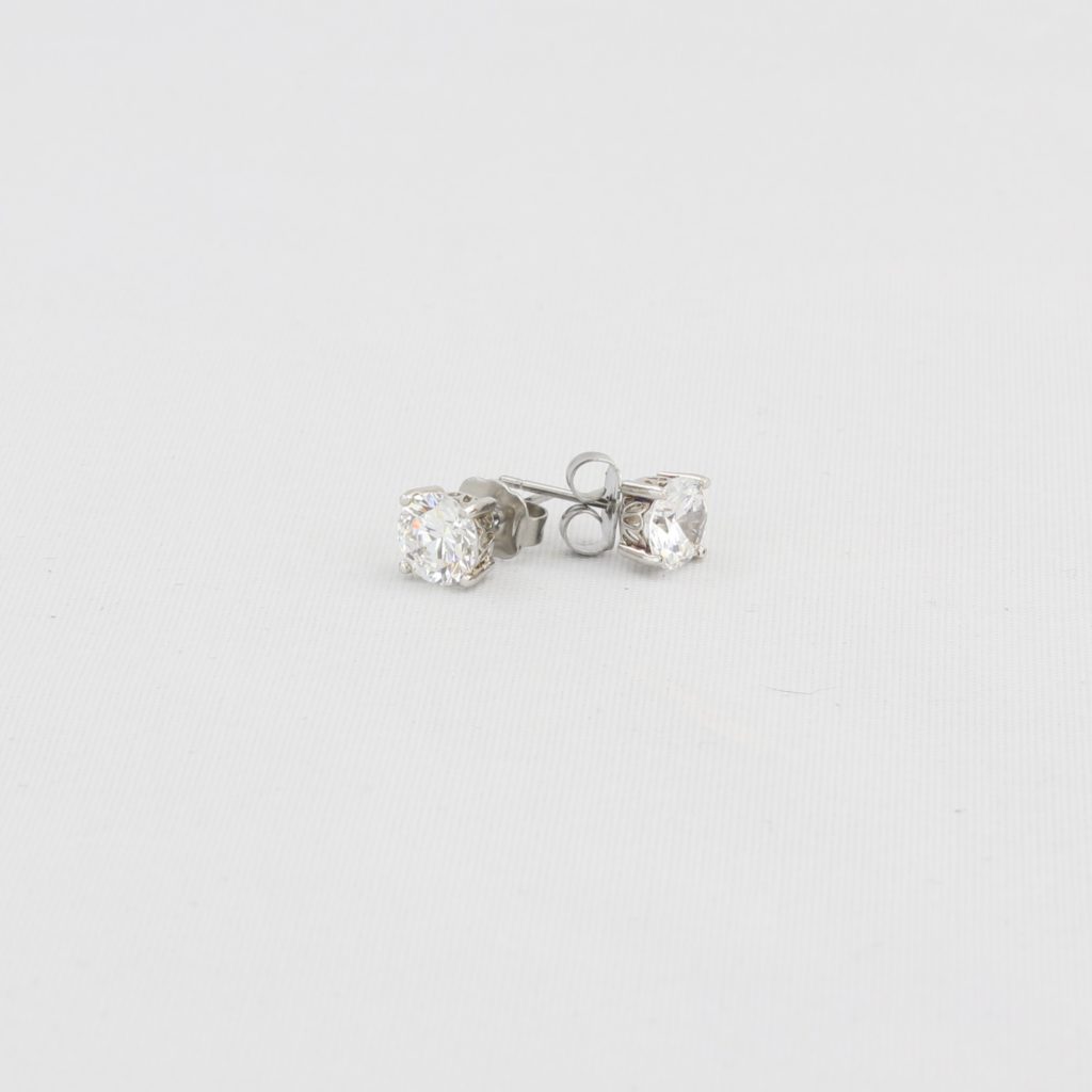 Bobby Schandra simulated diamond (Cubic Zirconia Diamond-quality Grade 5 ) stud earring (6mm)  Ivy and Pearl Boutique   