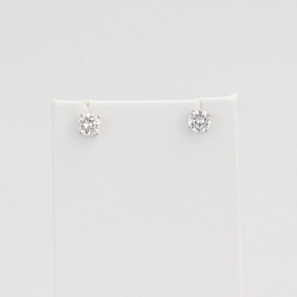 Bobby Schandra simulated diamond (Cubic Zirconia Diamond-quality Grade 5 ) stud earring (7mm)  Ivy and Pearl Boutique   