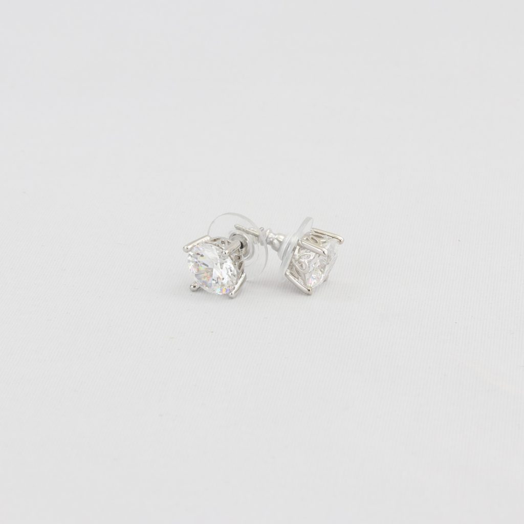 Bobby Schandra simulated diamond (Cubic Zirconia Diamond-quality Grade 5 ) stud earring (9mm)  Ivy and Pearl Boutique   