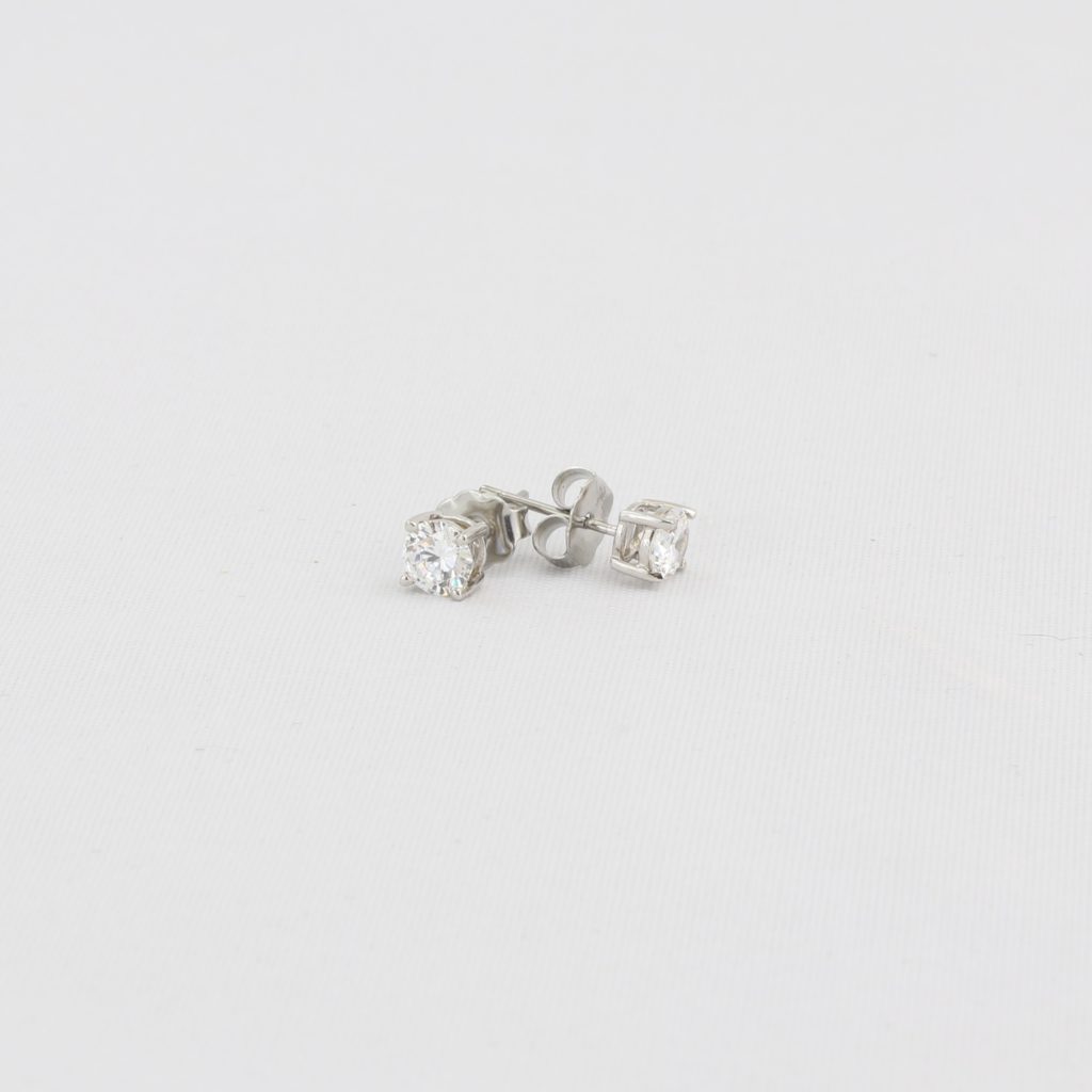 Bobby Schandra simulated diamond (Cubic Zirconia Diamond-quality Grade 5 ) stud earring (5mm)  Ivy and Pearl Boutique   