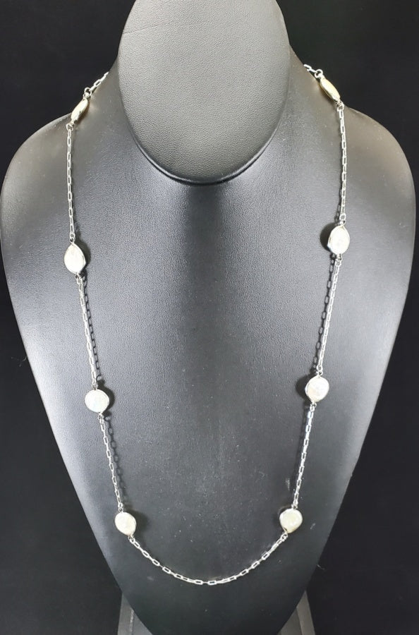 Dorothy Pearl Beaded Silver Necklace  Ivy and Pearl Boutique   