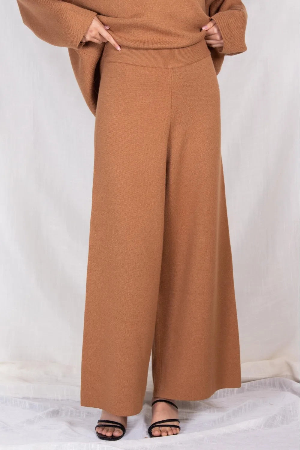 Elegant ankle length knit wide leg pants  Ivy and Pearl Boutique   