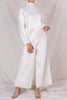 Elegant ankle length knit wide leg pants  Ivy and Pearl Boutique Ivory L 