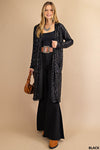 Elegant Black Sequined Duster  Ivy and Pearl Boutique   