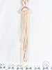 Elegant Ivory Beaded Tassel Necklace with Gold Ring Accent  Ivy and Pearl Boutique   