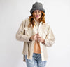 Long sleeve corduroy mix twill shirt jacket  Ivy and Pearl Boutique   