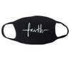 Faith-based cotton designer face masks with variable phrases  Ivy and Pearl Boutique Black Faith 