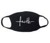 Faith-based cotton designer face masks with variable phrases  Ivy and Pearl Boutique Black Faith 
