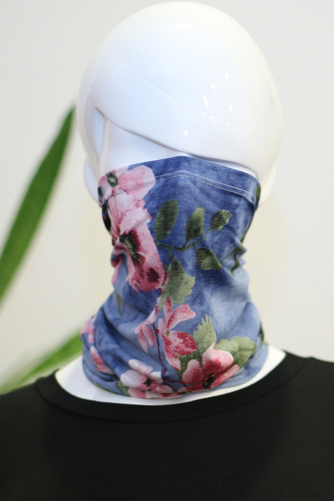 Floral medley bandanna face mask (gaiter,  balaclava mask)  Ivy and Pearl Boutique   
