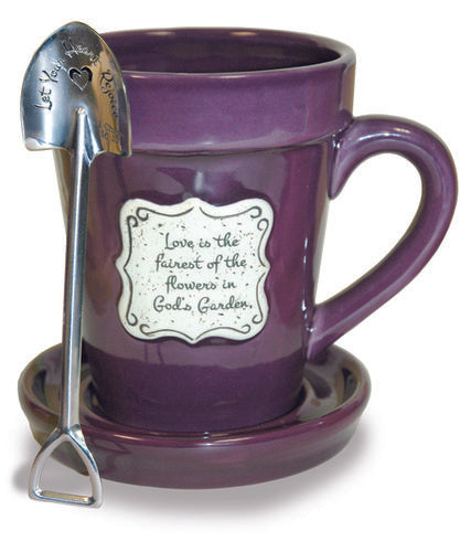 Flower pot mugs with faith-based verses/phrases  Ivy and Pearl Boutique Love is the fairest  