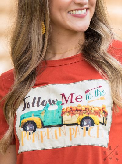 Follow me to the pumpkin patch Tee  Ivy and Pearl Boutique   