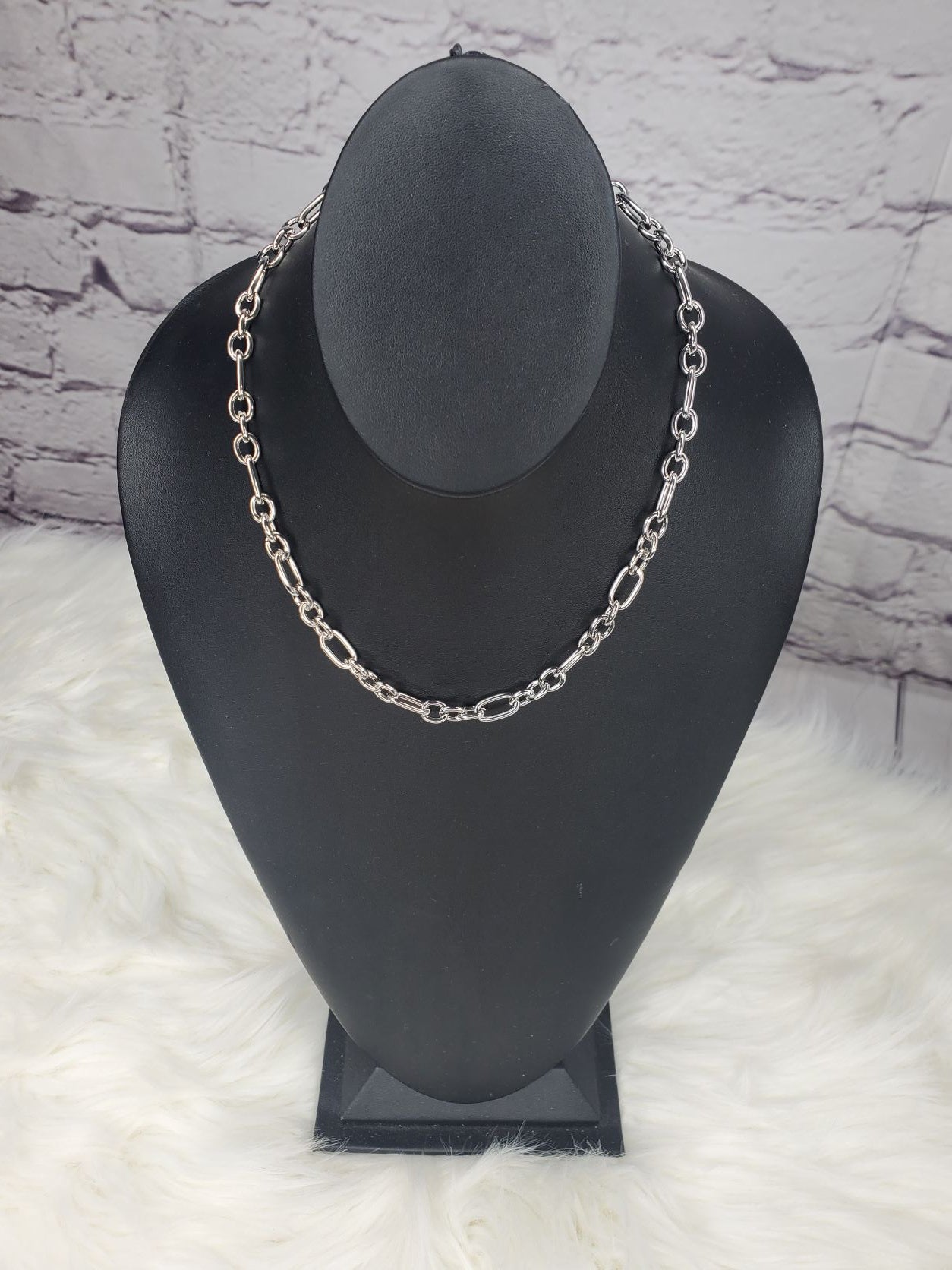 Garden Party statement chain necklace with pin  Ivy and Pearl Boutique   