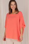 Gauze raw edge poncho top  Ivy and Pearl Boutique Tiger Lily XS 