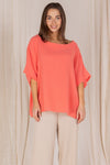 Gauze raw edge poncho top  Ivy and Pearl Boutique   