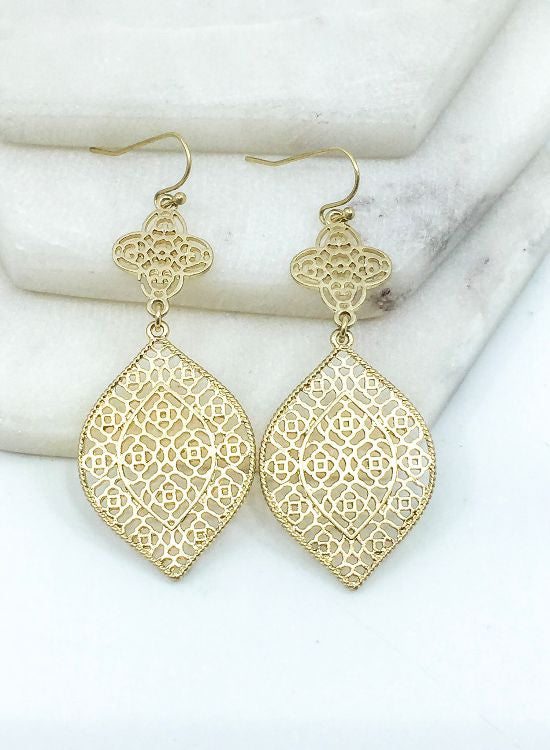 Pendant cutout drop earrings  Ivy and Pearl Boutique   