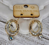 Gold/Silver with clear stone earrings  Ivy and Pearl Boutique   