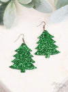 Happiest Christmas tree glitter hook earrings  Ivy and Pearl Boutique Gold  