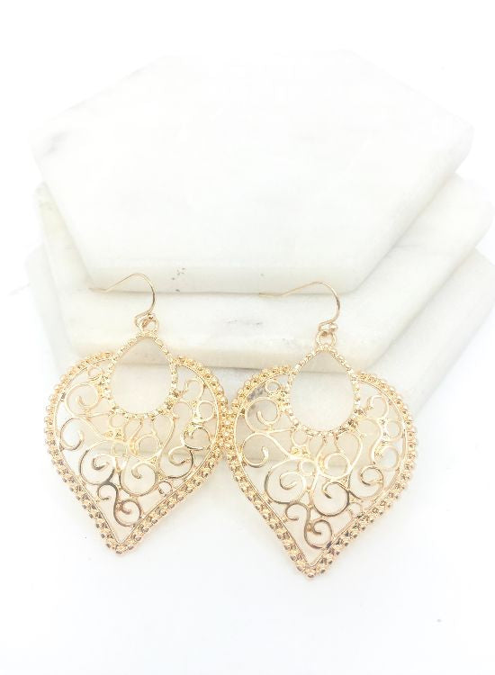 Heart-shape cutout drop earrings  Ivy and Pearl Boutique   
