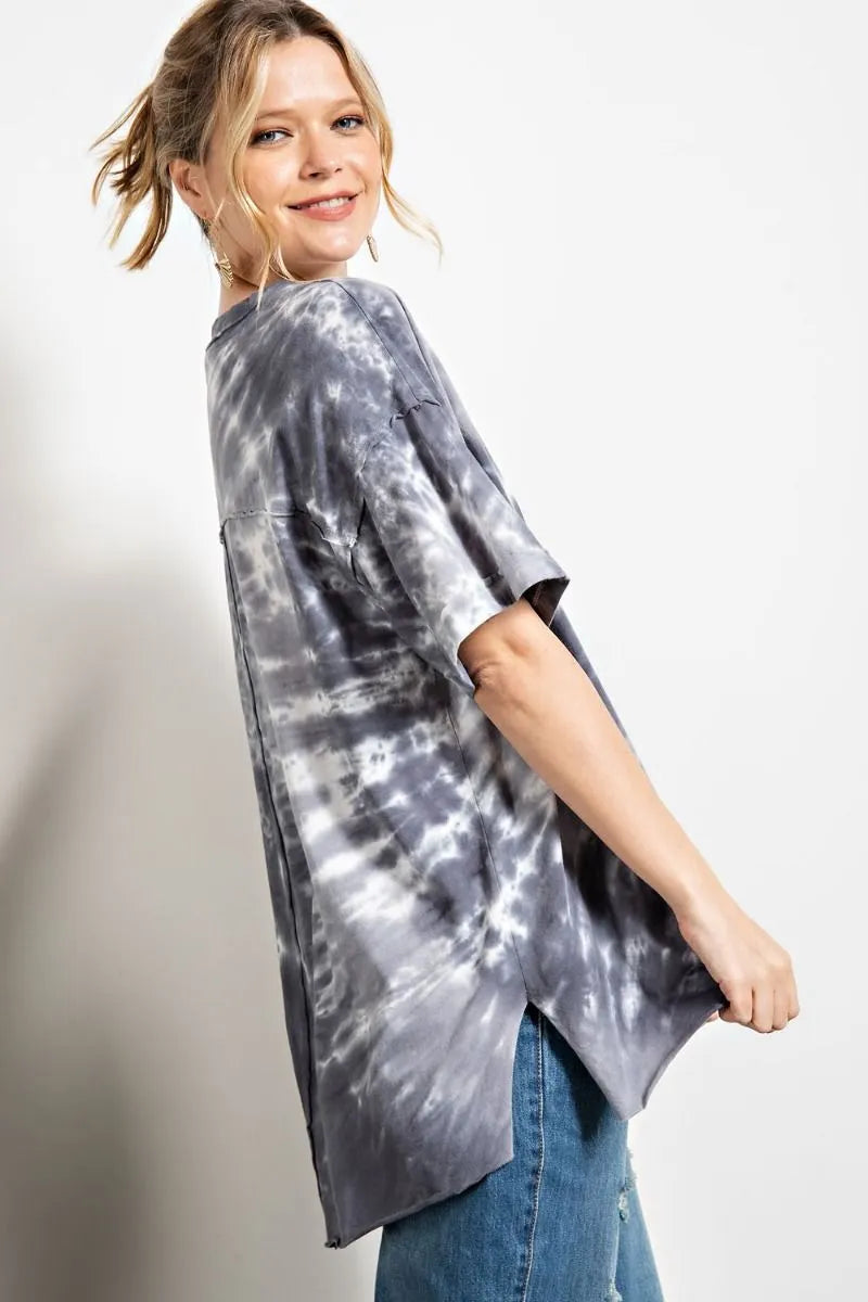 Heart tie dye washed boxy top  Ivy and Pearl Boutique   