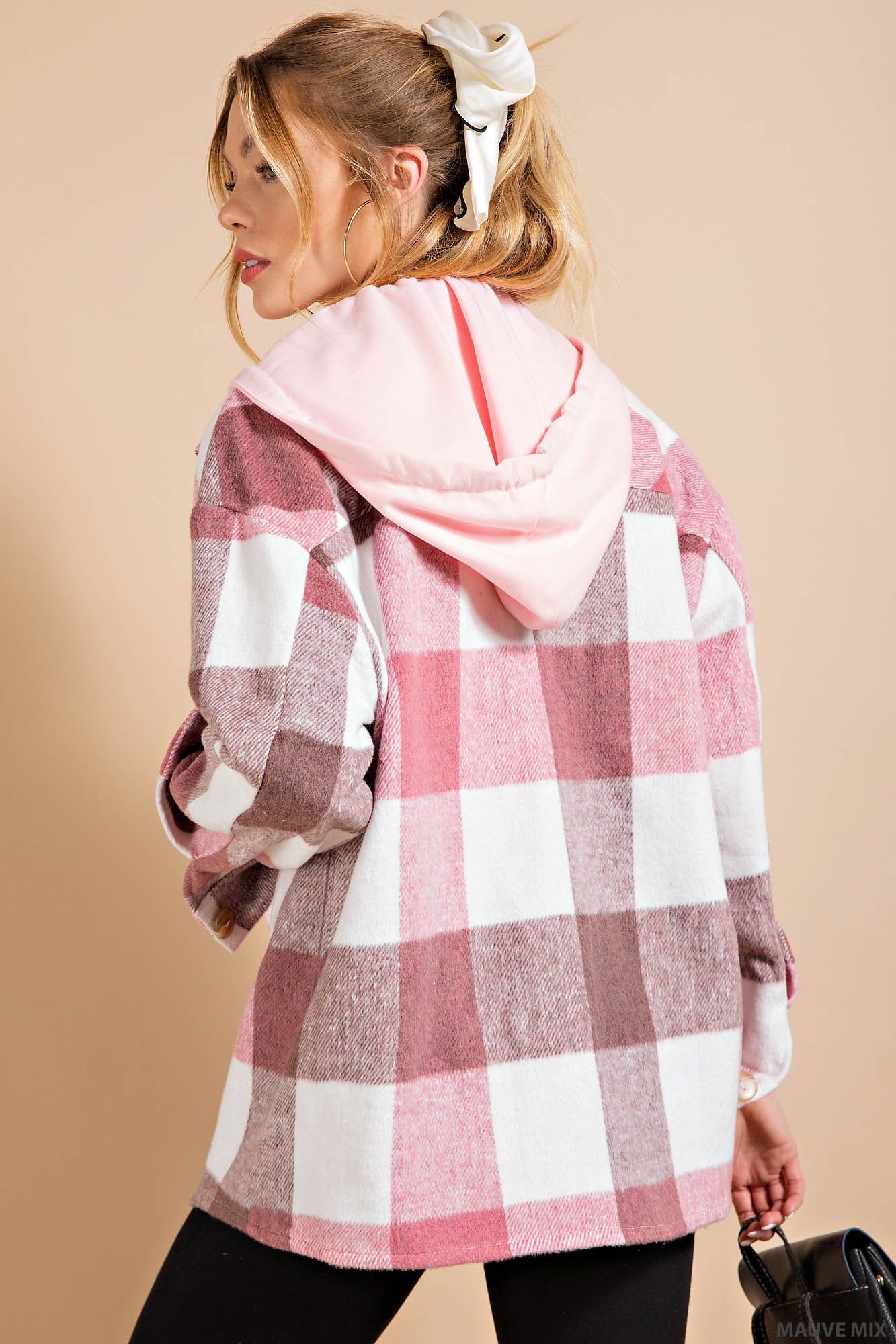 Hooded Plaid shirt jacket (shacket)  Ivy and Pearl Boutique   