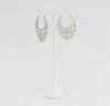 Hoop earring with solid decorative plate design  Ivy and Pearl Boutique   